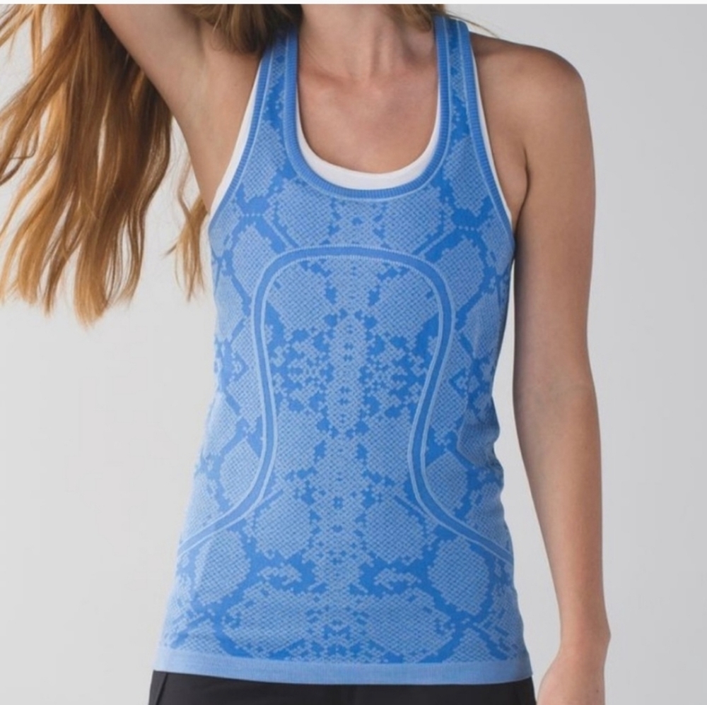 Lululemon Blue Snakeskin Swiftly Tech Tank